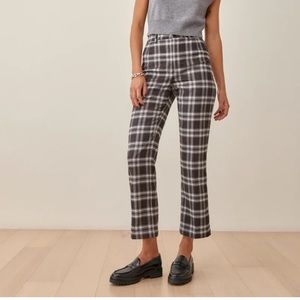 NWT Reformation Franklin black plaid pants Size 6 NWT